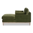 Pemberly Row Modern Farmhouse Chaise Lounge Chair Olive Green Performance Velvet