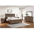 Pemberly Row Traditional 5-Piece Wood King Bedroom Set in Mocha