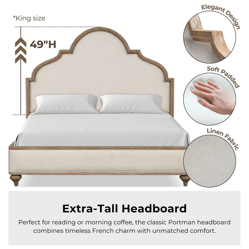 Pemberly Row Transitional Wood King 3-Piece Bedroom Set in Oak