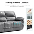 Pemberly Row Transitional Blue Leather Match Manual Reclining Loveseat