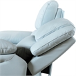 Pemberly Row Transitional Blue Leather Match Manual Reclining Loveseat