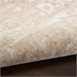Pemberly Row Transitional Home 10' Runner Fabric Ivory Beige Area Rug
