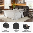 Pemberly Row Traditional Faux Leather Dark Gray Queen Sofa Sleeper