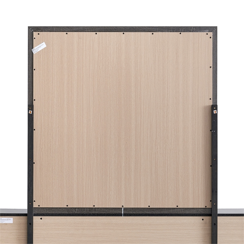 Pemberly Row Contemporary Wood Mirror in Gray - 35