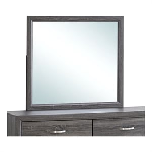 Pemberly Row Contemporary Wood Mirror in Gray - 35&quotHx2&quotWx39&quotD
