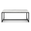Pemberly Row Metal Home White Marble And Matte Black Rectangular Cocktail Table