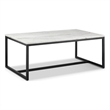 Pemberly Row Metal Home White Marble And Matte Black Rectangular Cocktail Table