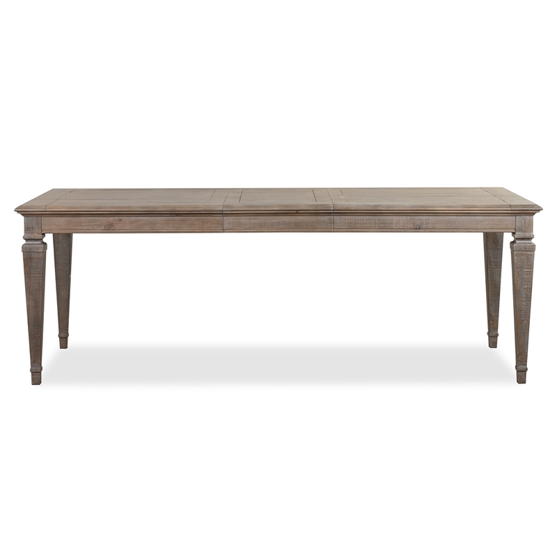 Pemberly Row Wood Home Dovetail Grey Extendable Rectangular Dining Table
