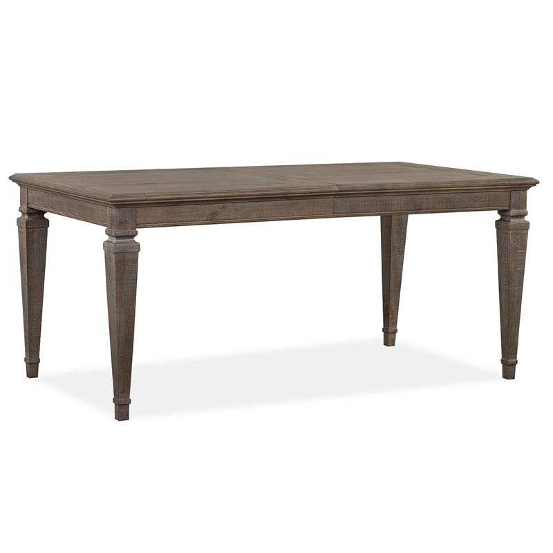 Pemberly Row Wood Home Dovetail Grey Extendable Rectangular Dining Table