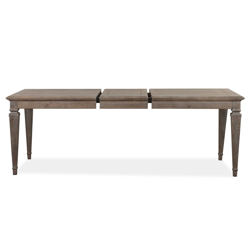 Pemberly Row Wood Home Dovetail Grey Extendable Rectangular Dining Table