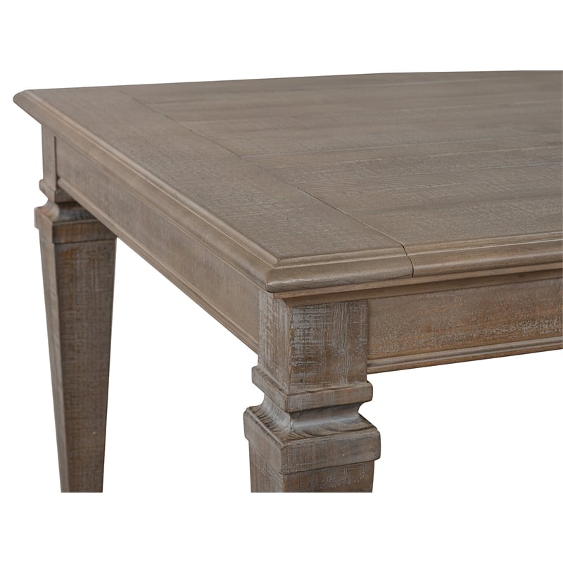 Pemberly Row Wood Home Dovetail Grey Extendable Rectangular Dining Table