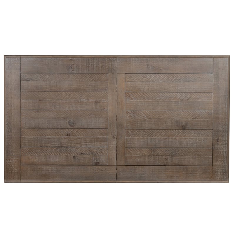 Pemberly Row Wood Home Dovetail Grey Extendable Rectangular Dining Table