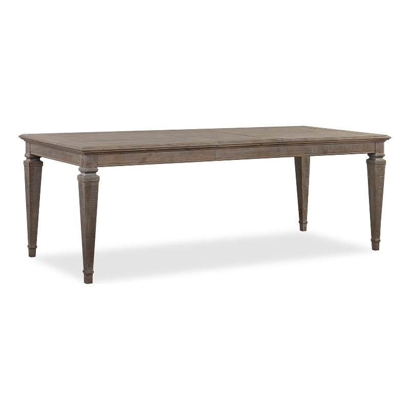 Pemberly Row Wood Home Dovetail Grey Extendable Rectangular Dining Table