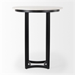 Pemberly Row Contemporary Metal Marble & Matte Black Bistro Table