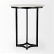 Pemberly Row Contemporary Metal Marble & Matte Black Bistro Table