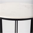 Pemberly Row Contemporary Metal Marble & Matte Black Bistro Table