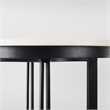 Pemberly Row Contemporary Metal Marble & Matte Black Bistro Table