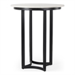 Pemberly Row Contemporary Metal Marble & Matte Black Bistro Table