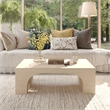 Pemberly Row Contemporary Natural Coffee Table in Travertine Stone