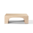 Pemberly Row Contemporary Natural Coffee Table in Travertine Stone
