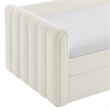 Pemberly Row Channel Tufted Boucle Twin Daybed With Trundle in White