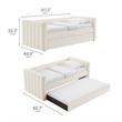 Pemberly Row Channel Tufted Boucle Twin Daybed With Trundle in White