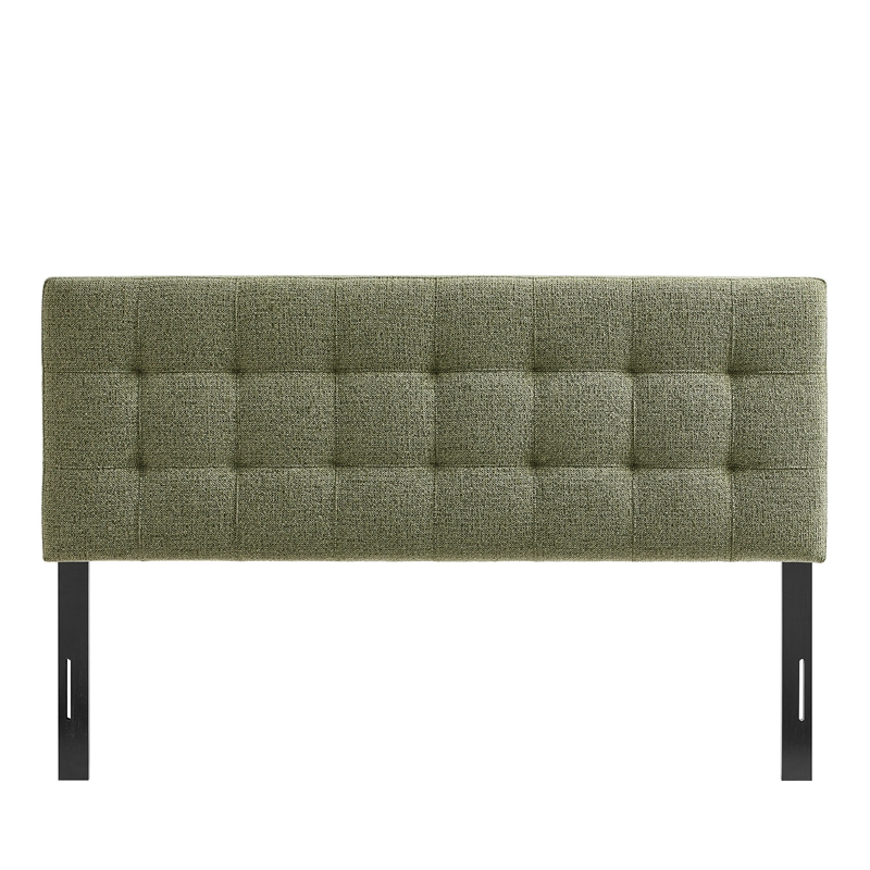 Pemberly Row Contemporary Fabric Upholstered King Size Headboard in Leaf