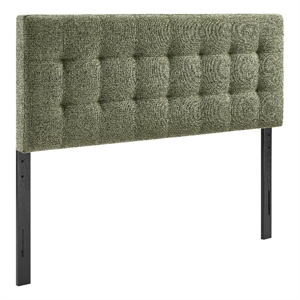 Pemberly Row Contemporary Fabric Upholstered King Size Headboard in Leaf