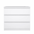 Pemberly Row Contemporary Engineered Wood White High Gloss 3 Drawer Chest
