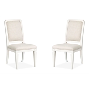 Pemberly Row Egg Shell White Upholstered Side Chair Two Pack