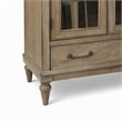 Pemberly Row Dovetail Grey Door Bookcase with Glass Paneled Doors