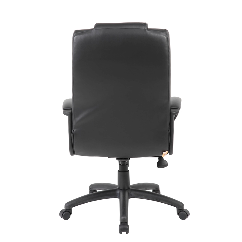 Pemberly Row Contemporary Executive High Back LeatherPlus Chair in Black