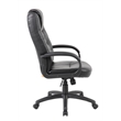 Pemberly Row Contemporary Executive High Back LeatherPlus Chair in Black