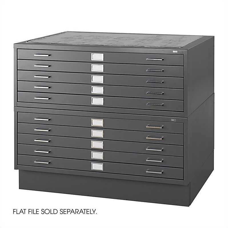 Pemberly Row Modern Metal Closed Low Base in Black for Flat File Cabinets