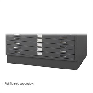 Pemberly Row Modern Metal Closed Low Base in Black for Flat File Cabinets