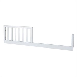 Pemberly Row Contemporary Wood Toddler Bed Conversion Rail Kit in White