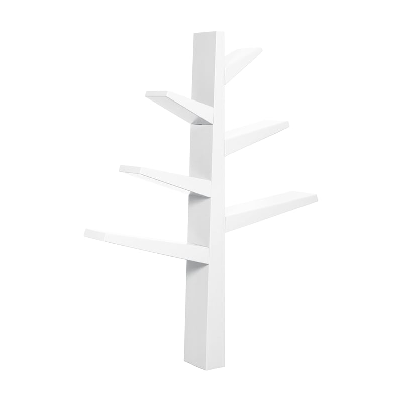 Pemberly Row Modern Wood Tree Bookcase in White - 51.17
