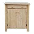 Pemberly Row Contemporary Wood Unfinished Kitchen Work Center