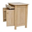 Pemberly Row Contemporary Wood Unfinished Kitchen Work Center