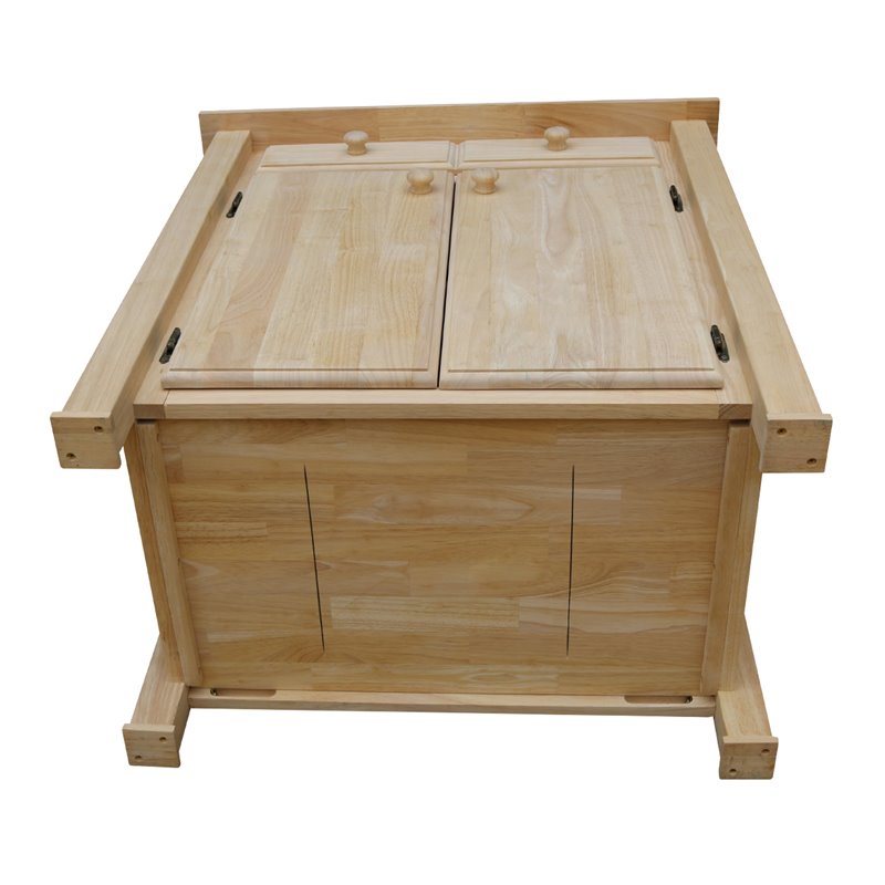 Pemberly Row Contemporary Wood Unfinished Kitchen Work Center