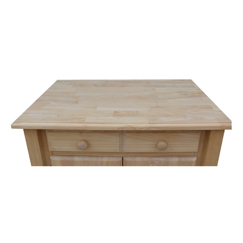 Pemberly Row Contemporary Wood Unfinished Kitchen Work Center