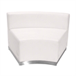 Pemberly Row Contemporary Leather Concave Armless Chair in Melrose White