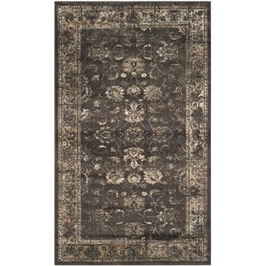 Pemberly Row Vintage Fabric Gray 3'3&quot x 5'7&quot Rug in Soft Anthracite