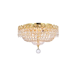 Pemberly Row Contemporary Glass 14&quot 4 Light Royal Crystal Flush Mount