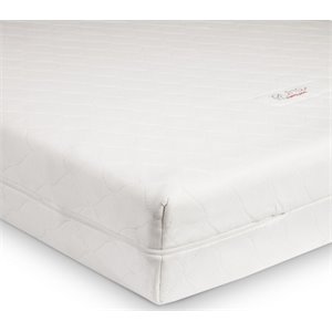 Pemberly Row Standard Fabric Crib Mattress with Hybrid Quilted Cover in White
