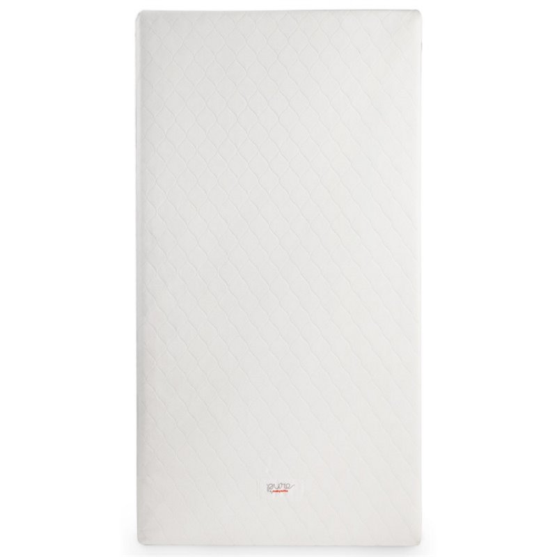Pemberly Row Standard Fabric Crib Mattress with Hybrid Quilted Cover in White