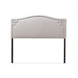 Pemberly Row Contemporary Upholstered Queen Headboard in Grayish Beige