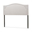 Pemberly Row Contemporary Upholstered Queen Headboard in Grayish Beige