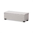 Pemberly Row Contemporary Solid Wood Roanoke Storage Bench in Grayish Beige