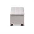 Pemberly Row Contemporary Solid Wood Roanoke Storage Bench in Grayish Beige